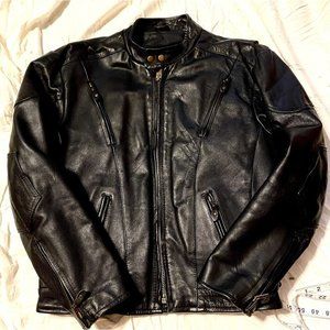 Bikers Dream Apparel Thinsulate Black Leather Biker Jacket Sz 42 Unisex Worn 2x